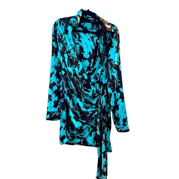 Etiquette-Long Sleeve Printed Button Down Dress - Picture 2 of 8